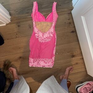 Pink Floral Mini Dress